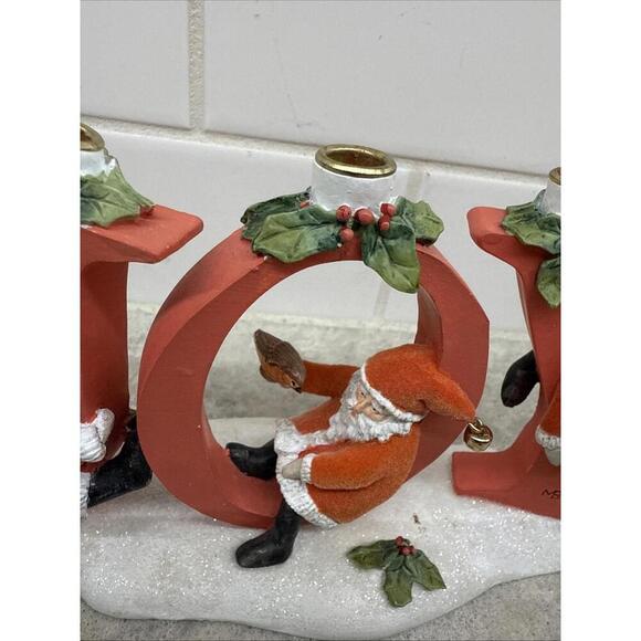 Hallmark Natures Sketchbook Marjolein Bastin Christmas JOY Santa Candle Holder - Picture 4 of 7